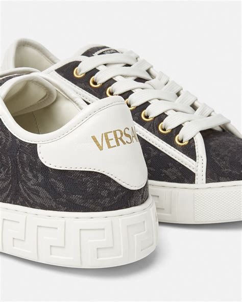 versace sneakers white and gold|barocco high top greca sneakers.